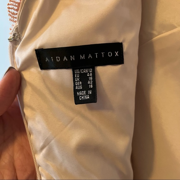 NWT Aidan Mattox Peach Alina Dress BHLDN Size 12 - Picture 7 of 9
